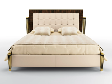 JUNO - Leather bed with tufted headboard by BRUNO ZAMPA - view 2